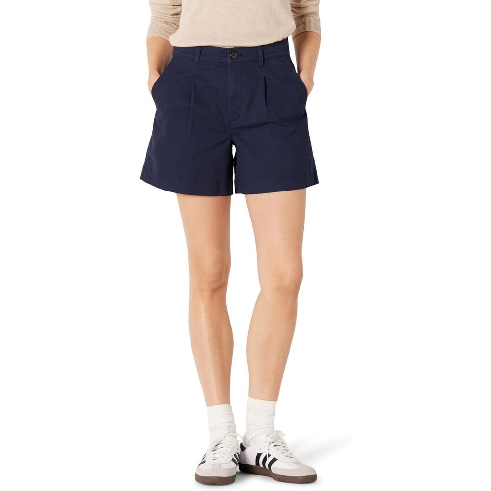 High-Rise Relaxed-Fit A-Line Elastic Back Shorts, Size 10, 14D-196B006